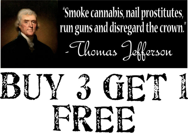 Thomas Jefferson Bumper Sticker Founding Father 2nd Amendment Guns 8.7" x 3"