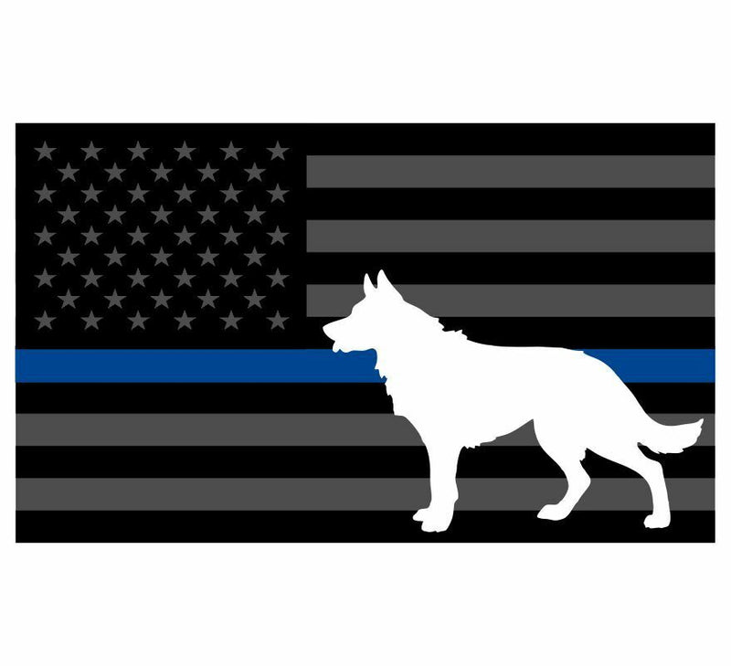 Thin Blue Line K9 Decal Tactical Police Law Enforcement Reflective-various Sizes