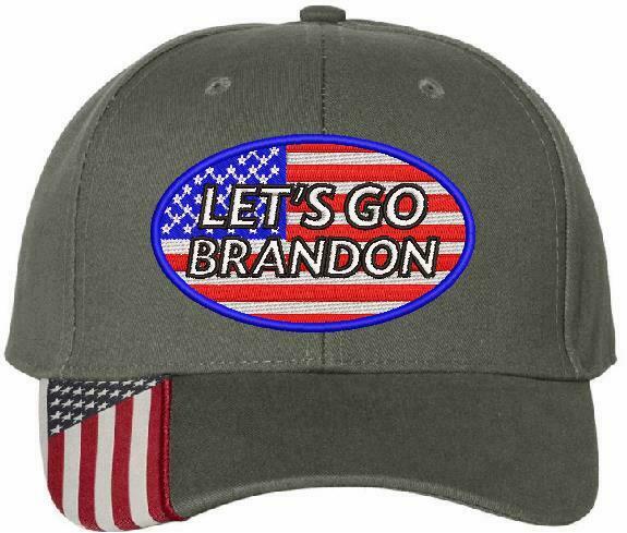 Let's Go Brandon Embroidered Adjustable USA300 OR Typhoon Style Hat, USA OVAL