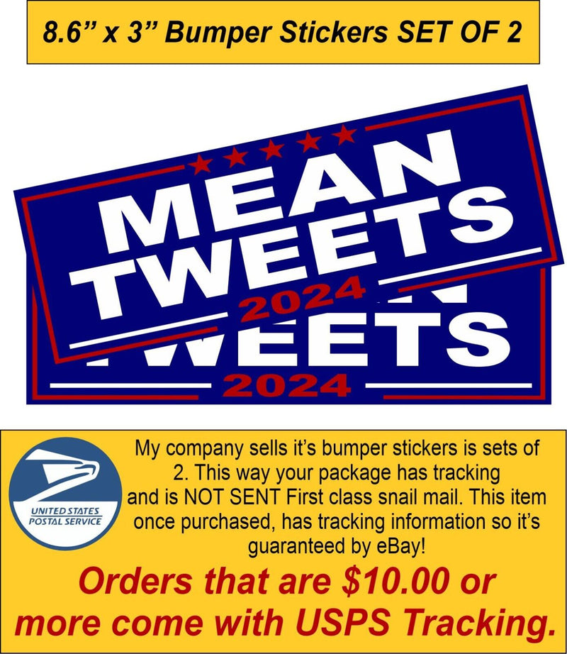 Mean Tweets Donaldn Trump Bumper/Window Sticker Set of 2 Stickers Various Sizes