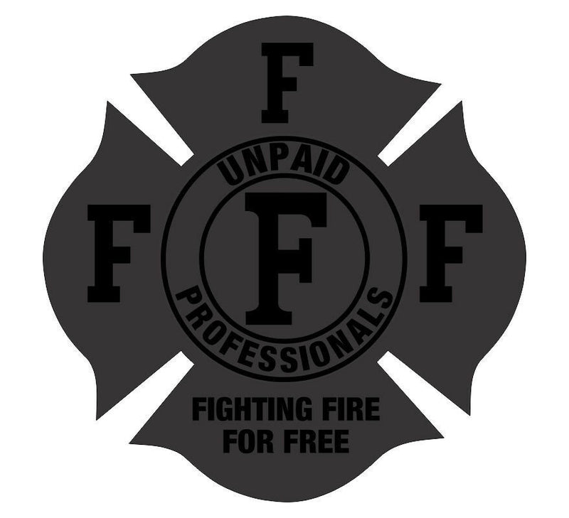 Firefighter Decal-Firefighting For Free Reflective Black Light Helmet Decal 4"