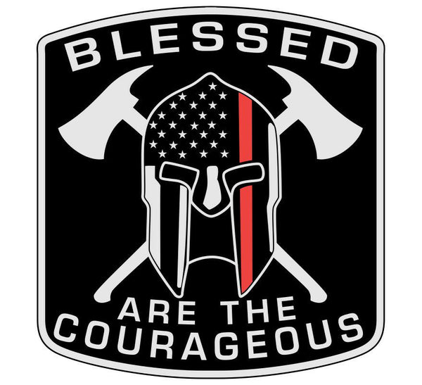 Thin red line decal-Blessed are the courageous Decal - Various Sizes/Materials