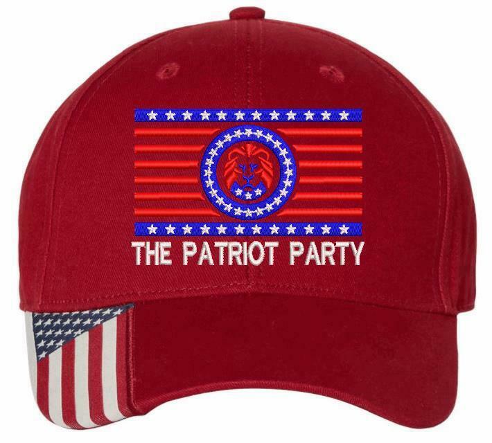 The Patriot Party Hat - Embroidered USA300 Flag Brim Adjustable Hat TRUMP 2024