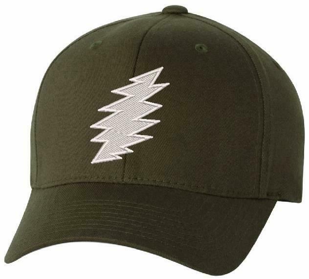 Grateful Dead SYF 'Bolt" Embroidered Flex fit Ball Cap Various Colors Garcia Hat