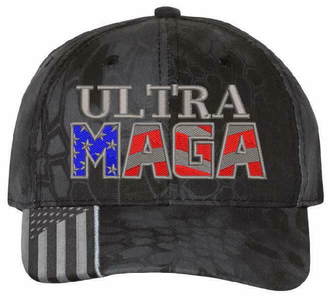 Ultra MAGA Hat - Adjustable USA300 Flag Brim or CWF305 hat - Various Colors