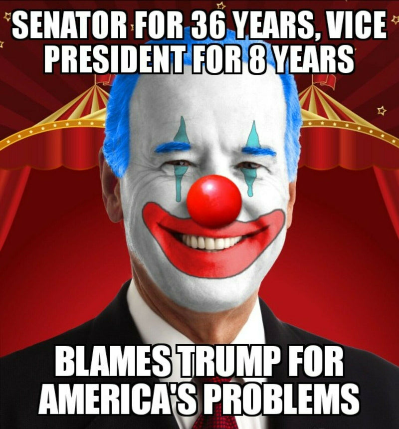 Joe Biden Senator Vice President Clown Window Sticker 6" x 5.5" Bumper Sticker