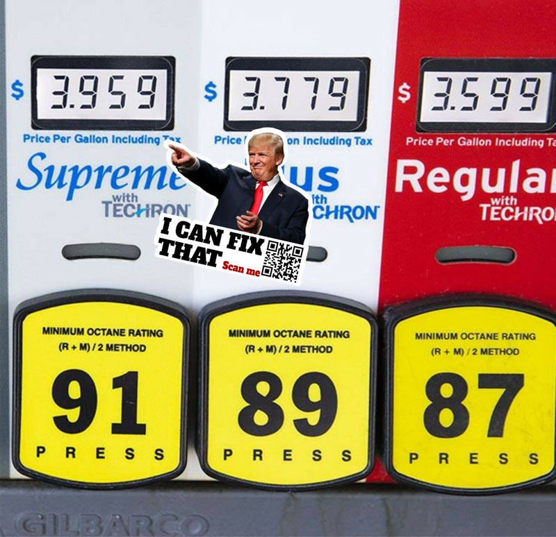 I can fix that Trump Anti Biden Gas Sticker Pack of 50 Decals 2" x 2.2" QR Code