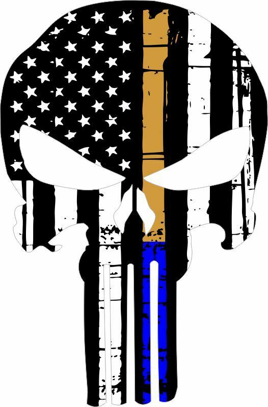 Thin Blue Line Dispatch Police Punisher Exterior window decal - Various Sizes