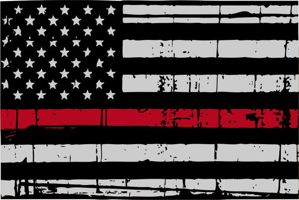 Thin Red line decal - State of Colorado Tattered Flag Decal - Various Sizes