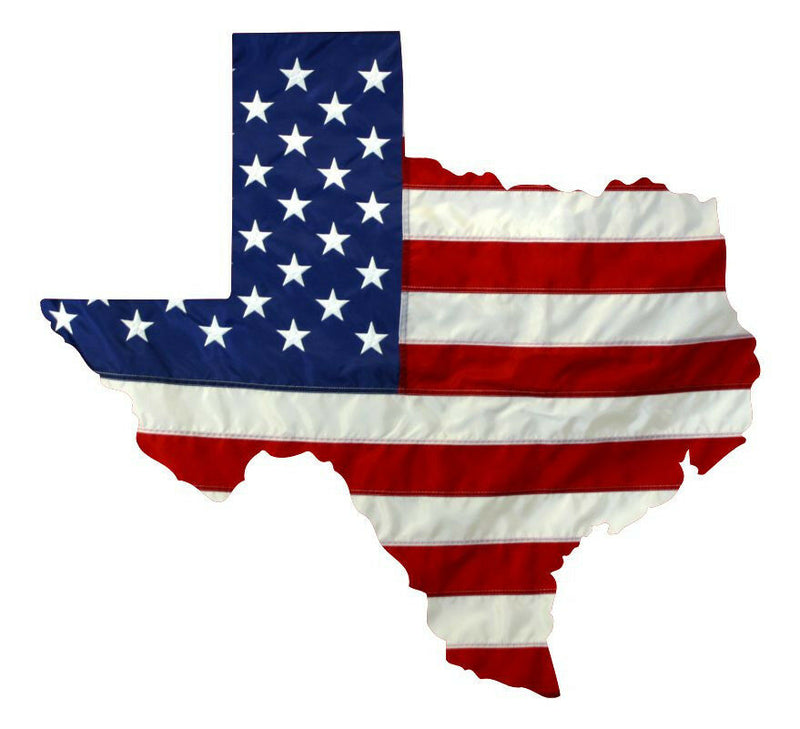 State of Texas Realistic American Flag Window Decal - Various Sizes