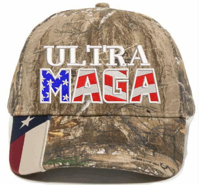 Ultra MAGA Hat - Adjustable USA300 Flag Brim or CWF305 hat - Various Colors