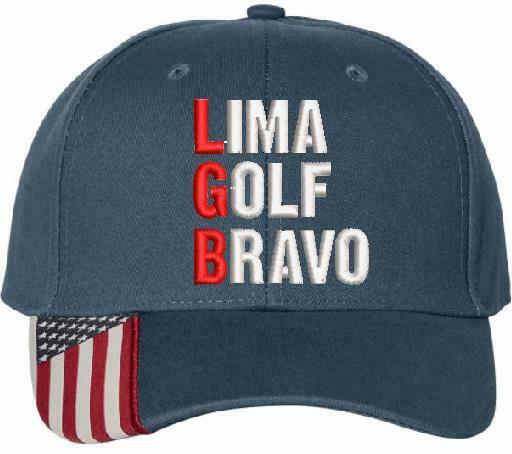 FJB Hat - Anti Joe Biden LIMA GOLF BRAVO USA300 Flag Brim Adjustable Hat