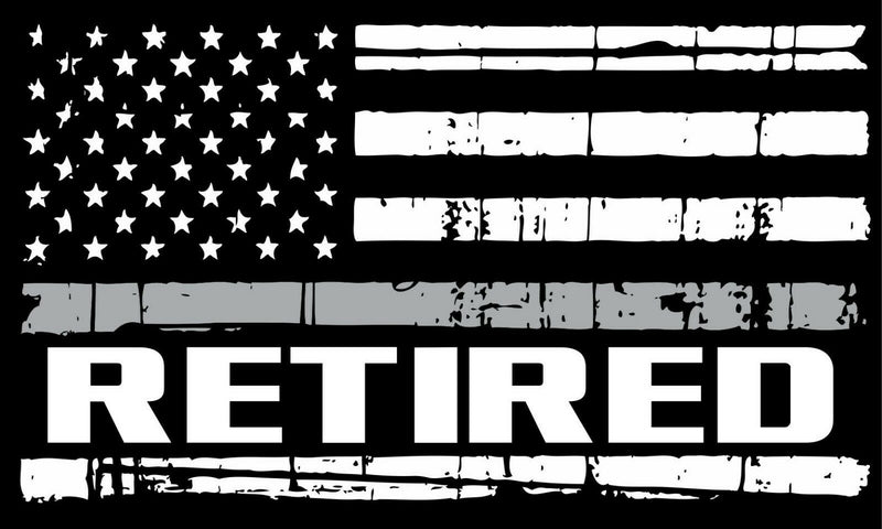 Corrections Officer RETIRED Distressed Flag Exterior Window Decal REFLECTIVE