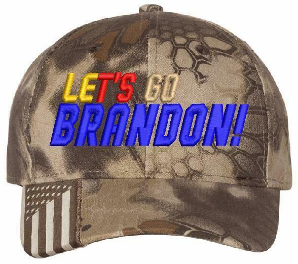 Let's Go Brandon Racing Stripes Embroidered Adjustable USA300 Hat, FJB JOE BIDEN