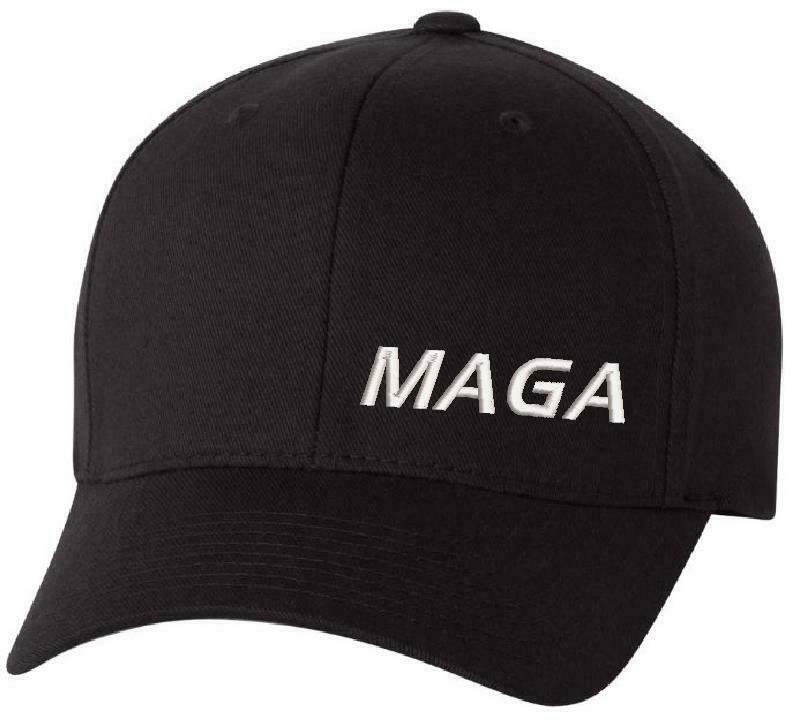 Make America Great Again Hat Flex Fit with Lower Side MAGA Embroidered Design