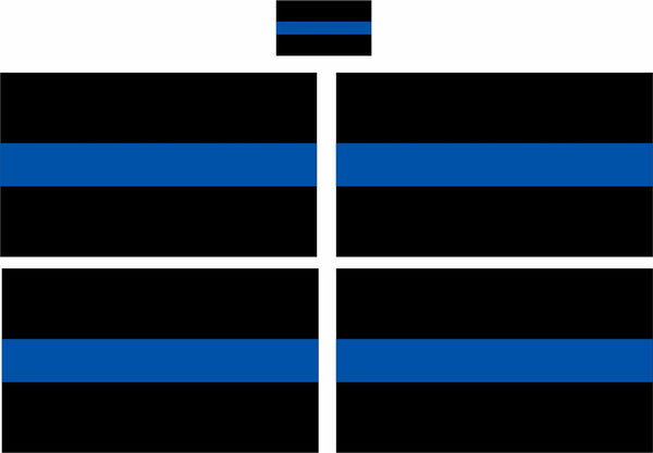 5 100% Reflective Thin Blue Line Window Decal Stickers Police Law Enforcement