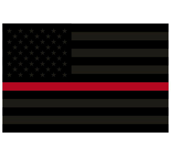 USA Flag Blacklite Thin Red Line REFLECTIVE window Decal - Various Sizes