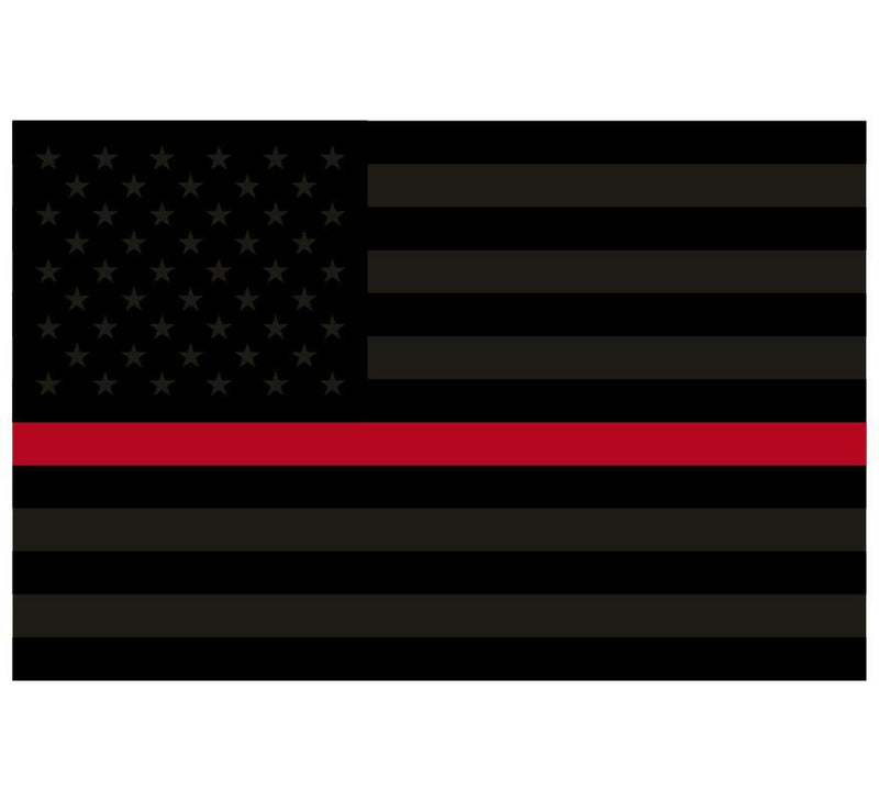 USA Flag Blacklite Thin Red Line REFLECTIVE window Decal - Various Sizes