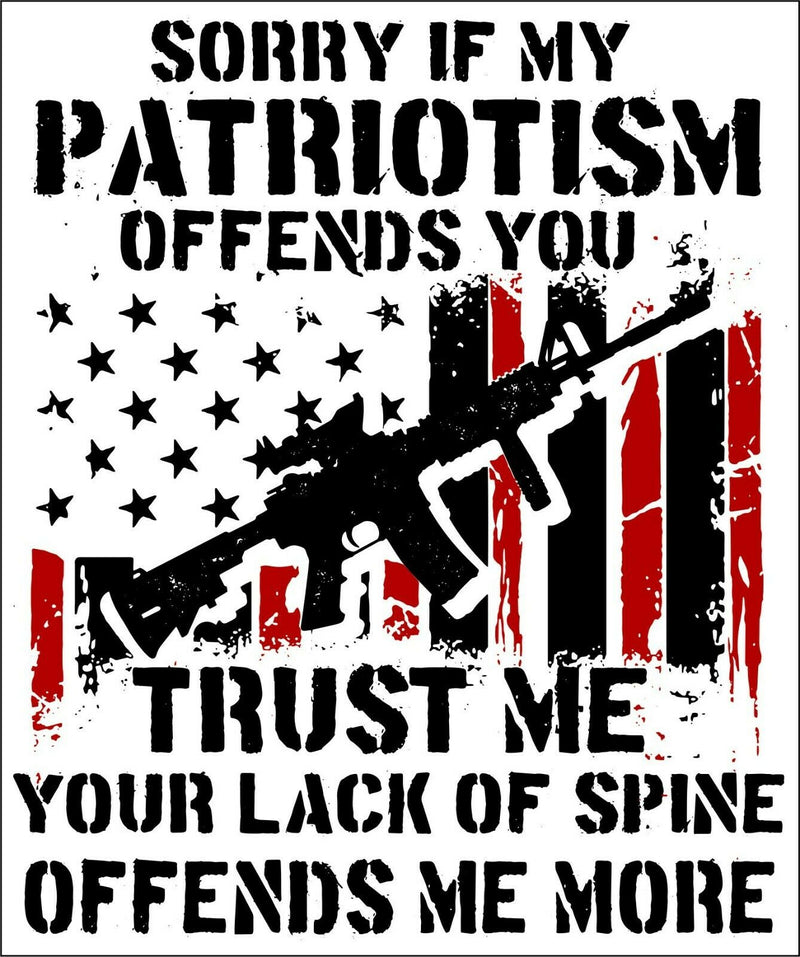 Sorry if my Patriotism Offends you window sticker 6" x 6" 2nd Amendment Decal
