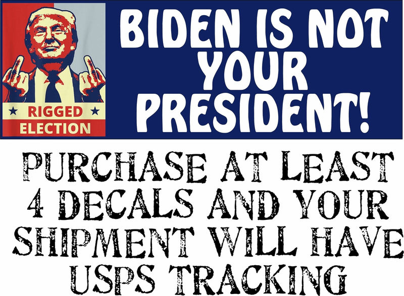 BIDEN IS NOT MY PRESIDENT Joe Biden ANTI BIDEN Bumper Sticker 8.7" X 3" Sticker