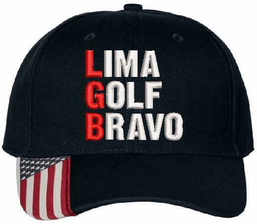 FJB Hat - Anti Joe Biden LIMA GOLF BRAVO USA300 Flag Brim Adjustable Hat