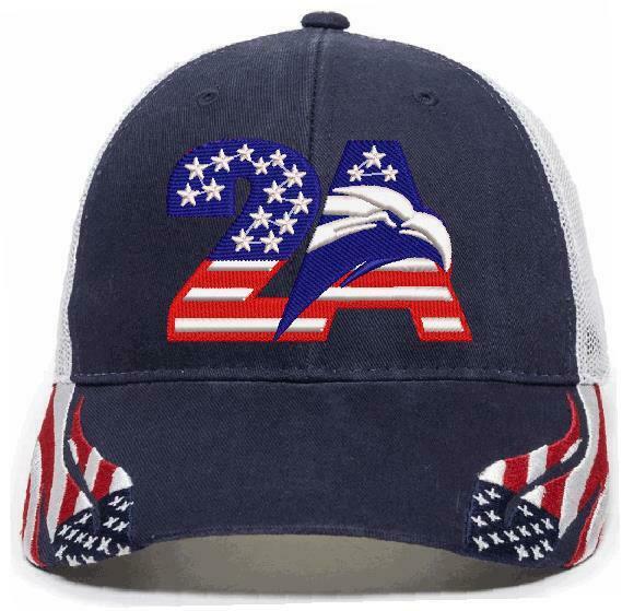 2nd Amendment Embroidered Adjustable Hat 2A Eagle Version - Various Hat Choices