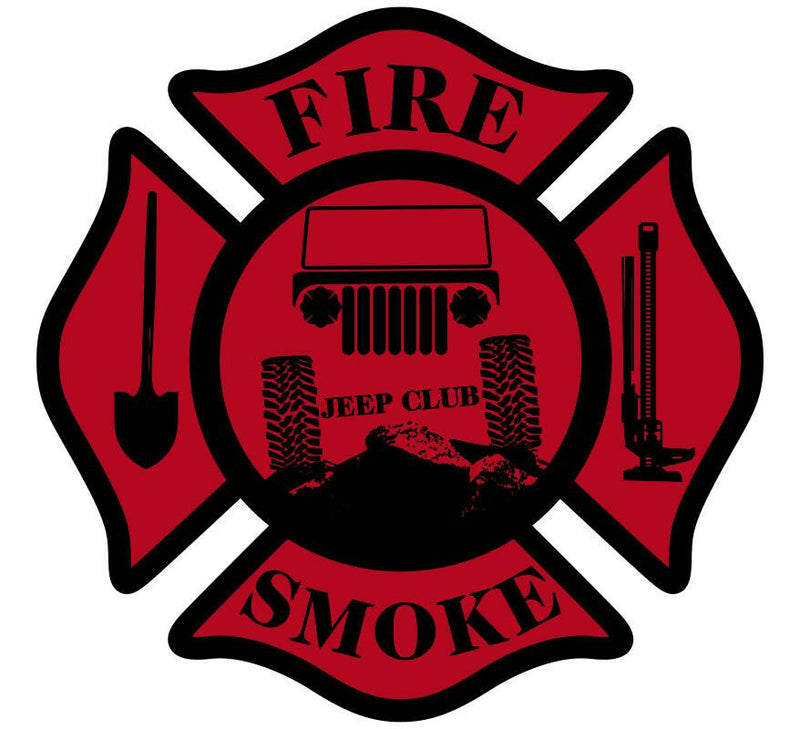 Firefighter decal - Club Fire Smoke Maltese cross - Various Sizes Free Ship
