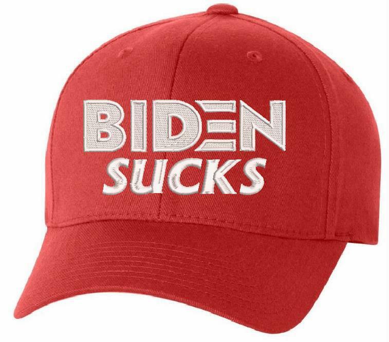 Anti Biden Hat - "BIDEN SUCK" Embroidered Flex Fit Hat - Various Sizes/Colors