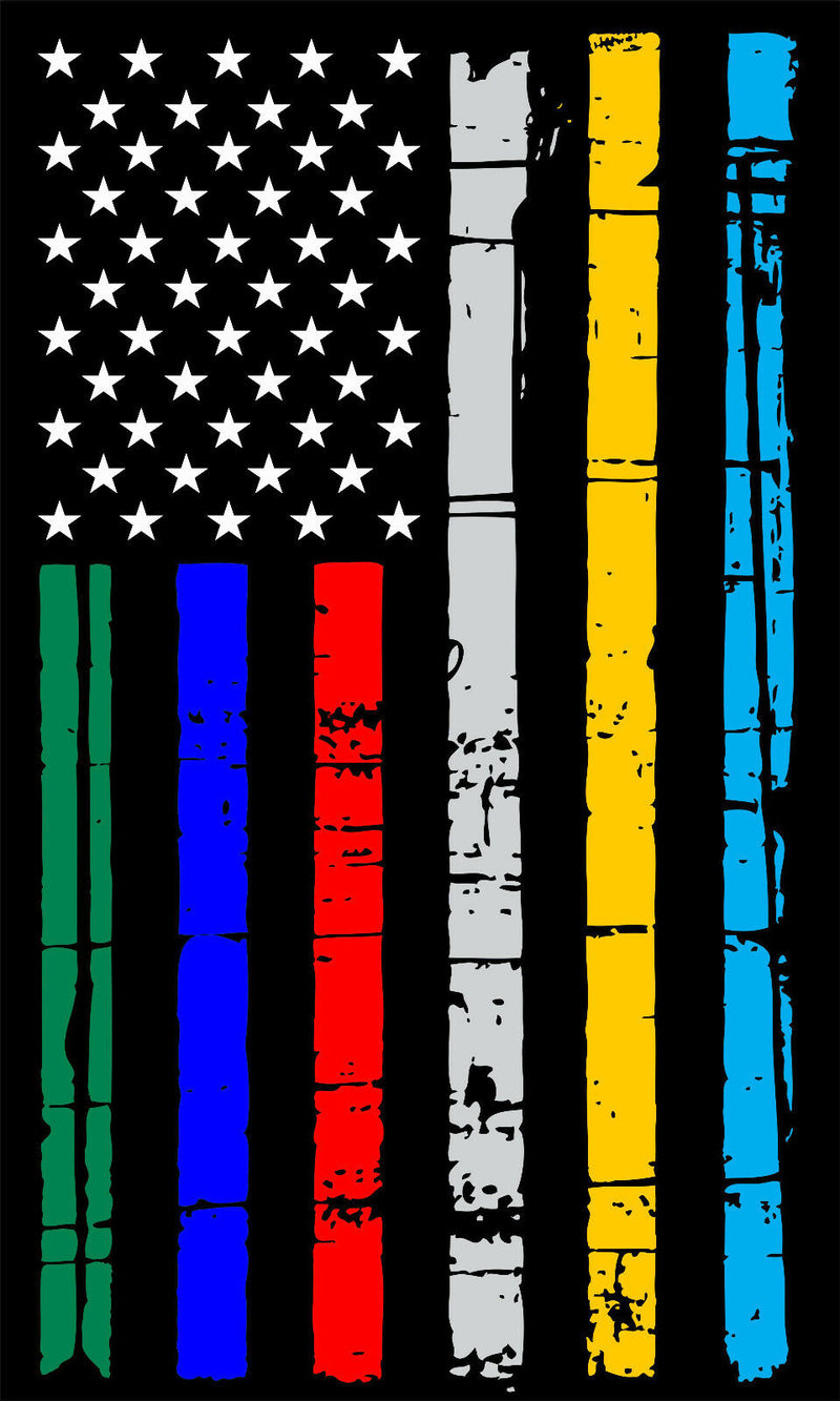 Thin Red Line Blue Line Fire, Police, Military, Dispatch Corrections decal