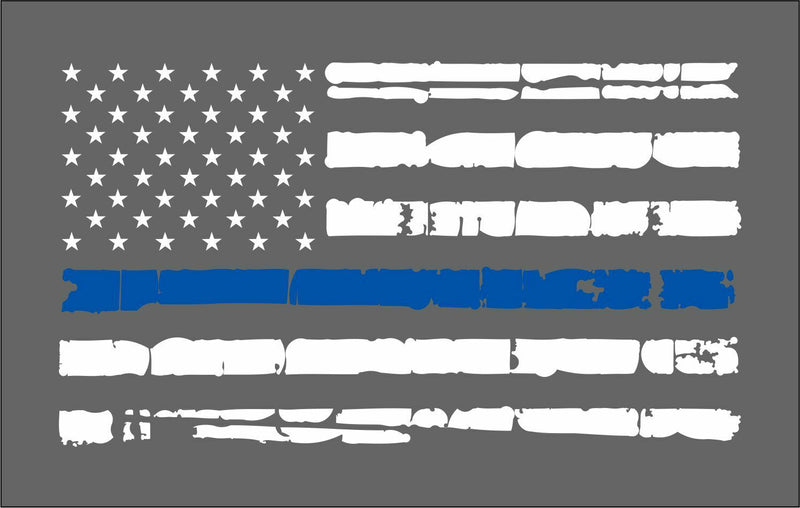 Thin Blue Line USA Flag Decal Die Cut, No backgrounds, Various Sizes available