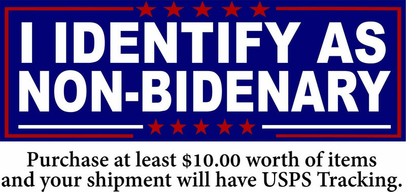 I Identify as Non Bidenary Sticker or Magnet "Stars" Version Decal or Magnet