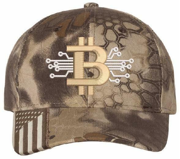 Digital Bitcoin HODL Embroidered Ball Cap - USA300 Adjustable Hat-Various Colors