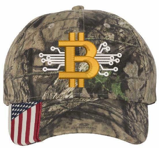 Digital Bitcoin HODL Embroidered Ball Cap - USA300 Adjustable Hat-Various Colors