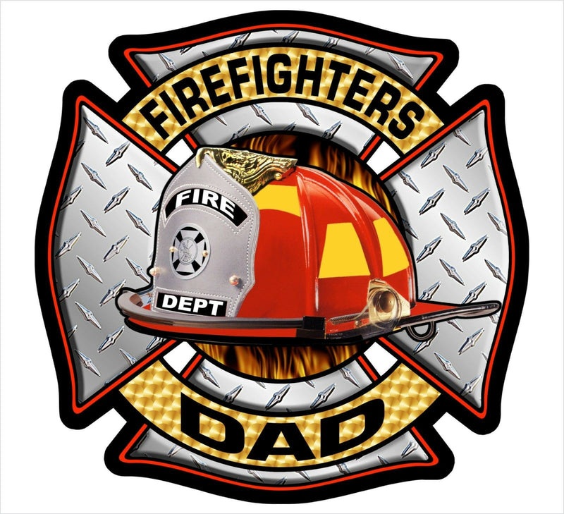 Firefighter Window Decal - Firefighters Dad Maltese cross decal - Various Sizes