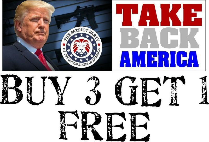 Trump 2024 Take Back America The Patriot Party Bumper Sticker 8.7" x 3" MAGA