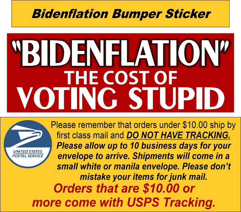 Bidenflation the cost of voting stupid bumper sticker or magnet various sizes