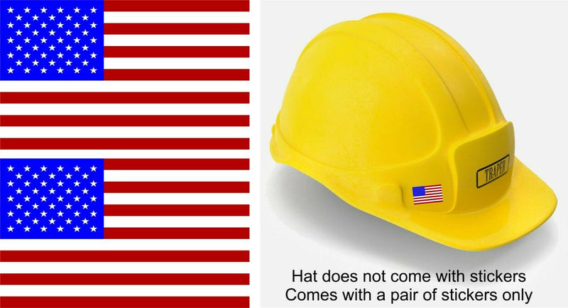 American Flag 3M REFLECTIVE Hard Hat Stickers 2" x 1.2" PAIR OF DECALS