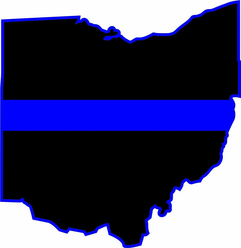 Thin Blue line decal - State of Ohio Reflective Blue Line/Outline Decal