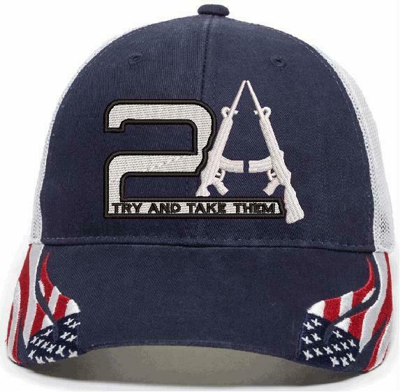 2nd Amendment TRY AND TAKE THEM USA800 STYLE Embroidered Adjustable Hat