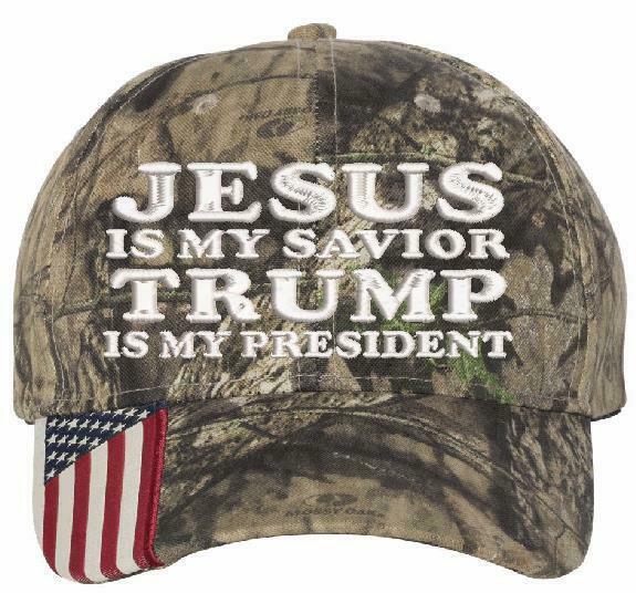Jesus is my savior Trump is my President Outdoor Cap CWF305 Mossy Oak Hat