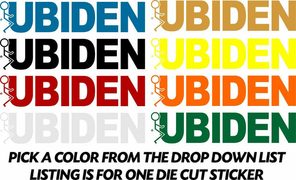 Let's Go Brandon FU Biden Die Cut Exterior Sticker - Various Colors 8" x 1.75"