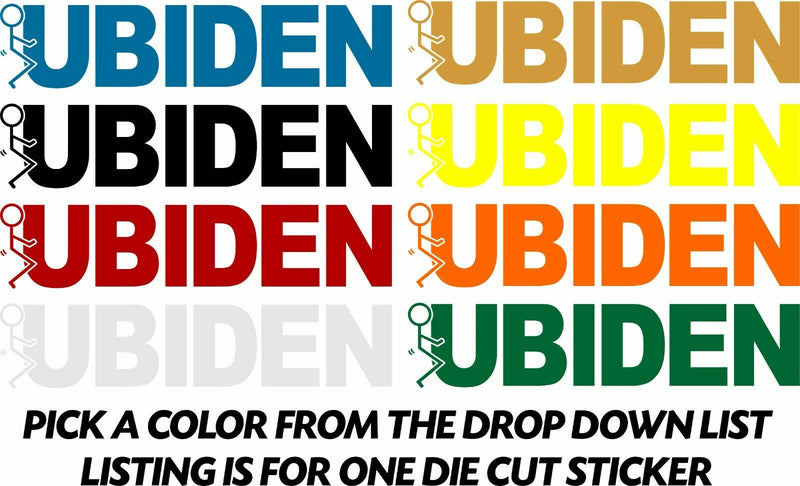 Let's Go Brandon FU Biden Die Cut Exterior Sticker - Various Colors 8" x 1.75"