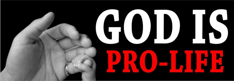Pro Life Bumper Sticker or Magnet - God Is Pro Life Various Sizes Sticker/Magnet