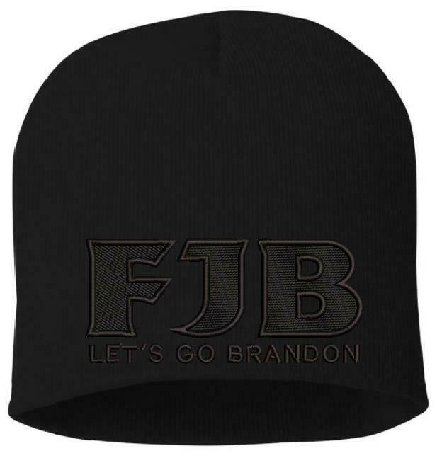 FJB Anti Joe Biden Embroidered Winter Hat BLACKOUT HAT Cuff or Beanie Style