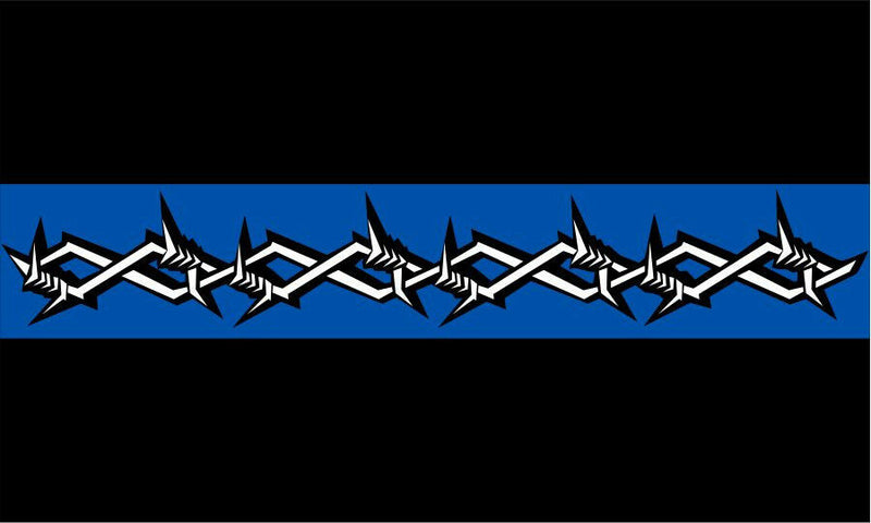 Thin Blue Line Decal - Barb Wire Thin Blue Line Decal REFLECTIVE free Shipping
