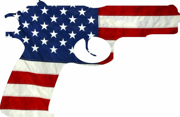 American Flag Pistol USA Gun Protection 2nd Amendment Decal Various Sizes