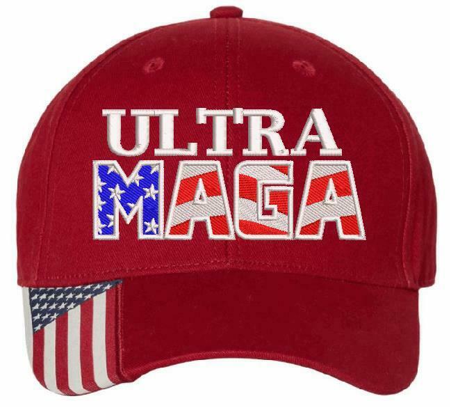 Ultra MAGA Hat - Adjustable USA300 Flag Brim or CWF305 hat - Various Colors