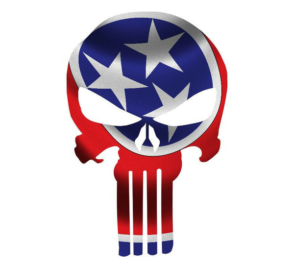 Punisher Decal State of Tennessee Flag Vinyl Decal - Various Sizes ships free