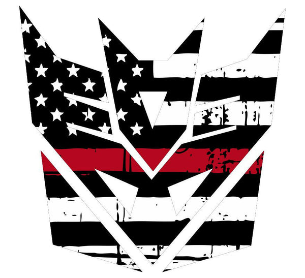 Thin Red line decal - Decepticon Transformers Tattered Flag Decal-Various Sizes