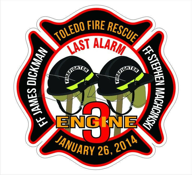 Toledo Firefighters Memorial Decal - Decal Sticker - Fire Rescue - Various Sizes